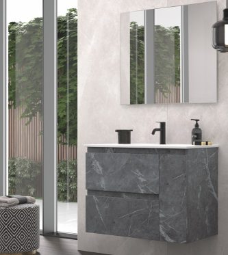 Mueble baño modelo BONDI 80cm lavabo sobre encimera diseño y