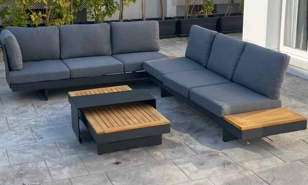 Set de muebles Jardín de exterior con sofá esquinero Marino - Maison de Luxe