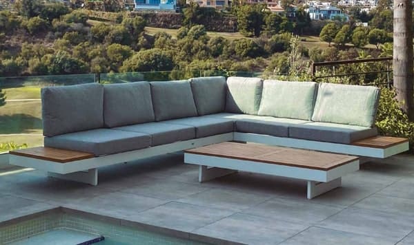 Set de muebles Jardín de exterior con sofá esquinero Marino - Maison de Luxe